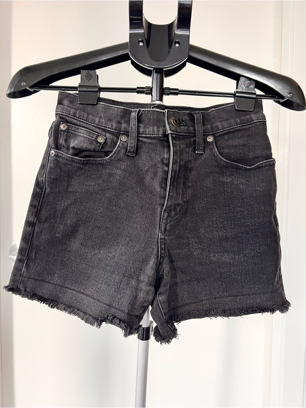 Madewell Black High-Rise Denim Cutoff Shorts